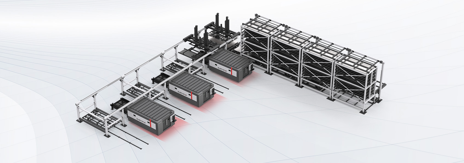 力星激光板材自動上下料庫系統-模塊化擴展，支持一對多作業