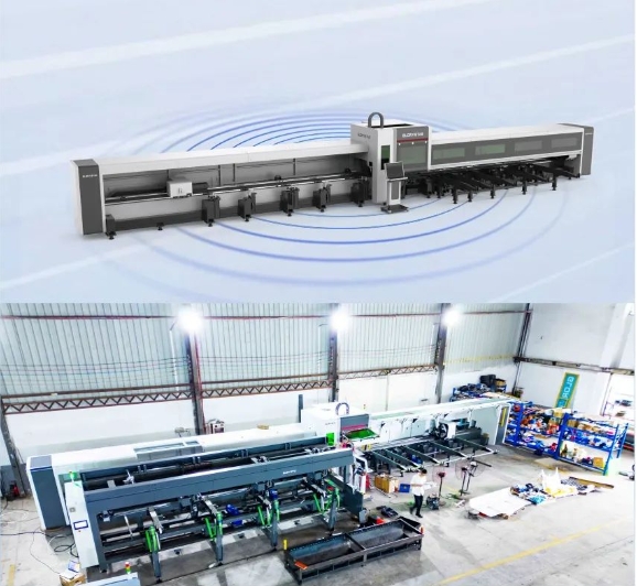高顏亮相！力星激光NS-6022HG三卡盤光纖激光切管機如期而「智」！