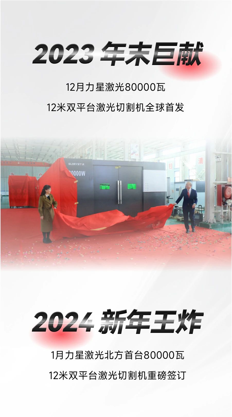 開年第一彈！北方首臺80000瓦光纖激光切割機(jī)落定，力星激光成就客戶加工之wang！